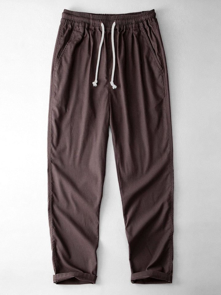 Geometric Jacquard Cuban Collar Shirt & Straight Leg Linen Pants
