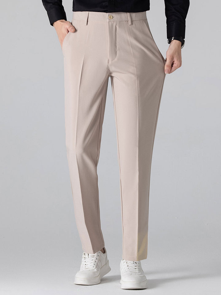 Checkerboard V-Neck Knit Polo & Slim Fit Tapered Trousers