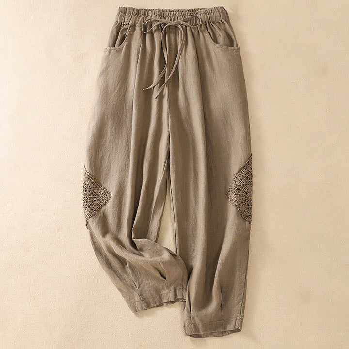 Buddha Stones Summer Women's Drawstring Harem Pants With Pockets