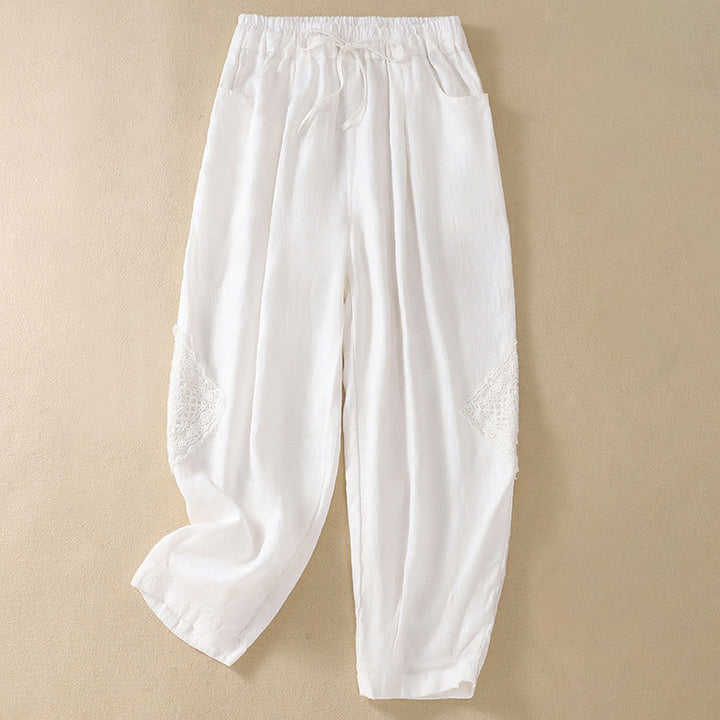 Buddha Stones Summer Women's Drawstring Harem Pants With Pockets