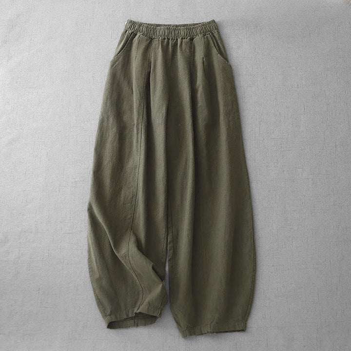 Buddha Stones Casual Plain Women's Harem Pants With Pockets