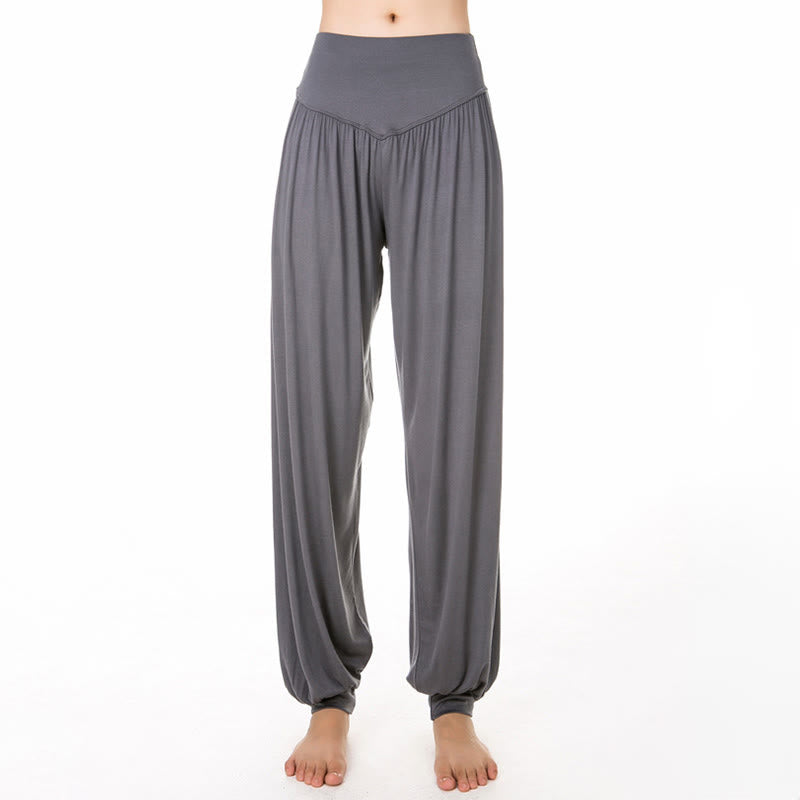 Buddha Stones Plain Color Loose Modal Yoga Dance Harem Pants