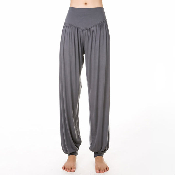 Buddha Stones Plain Color Loose Modal Yoga Dance Harem Pants