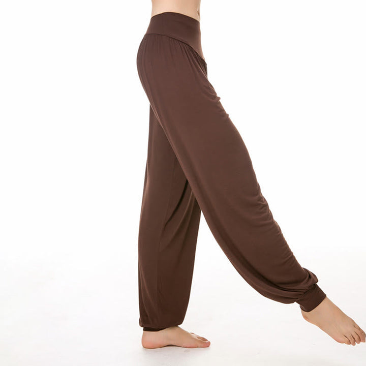Buddha Stones Plain Color Loose Modal Yoga Dance Harem Pants