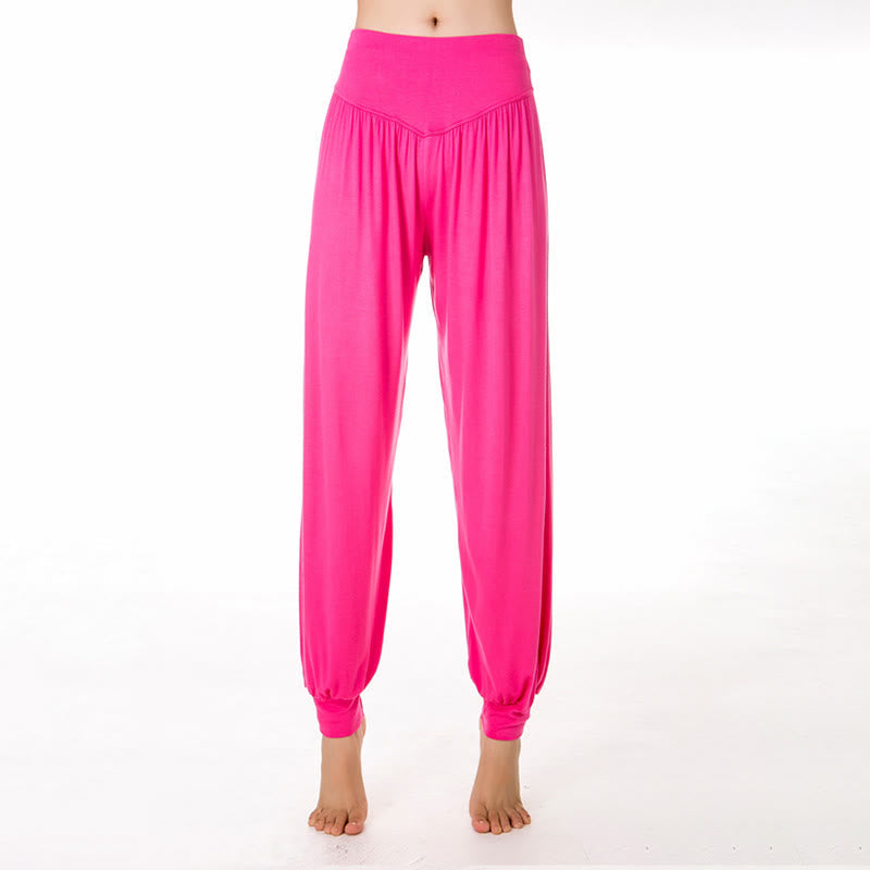 Buddha Stones Plain Color Loose Modal Yoga Dance Harem Pants
