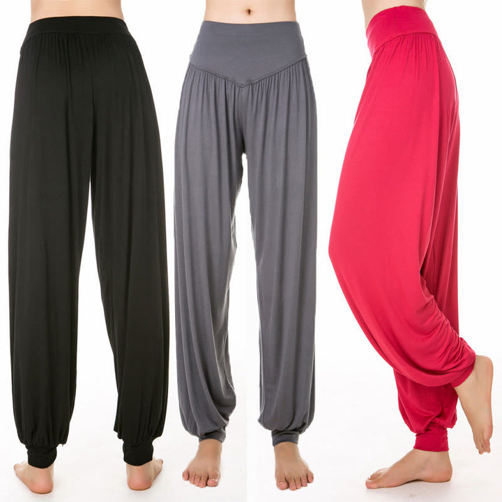 Buddha Stones Plain Color Loose Modal Yoga Dance Harem Pants