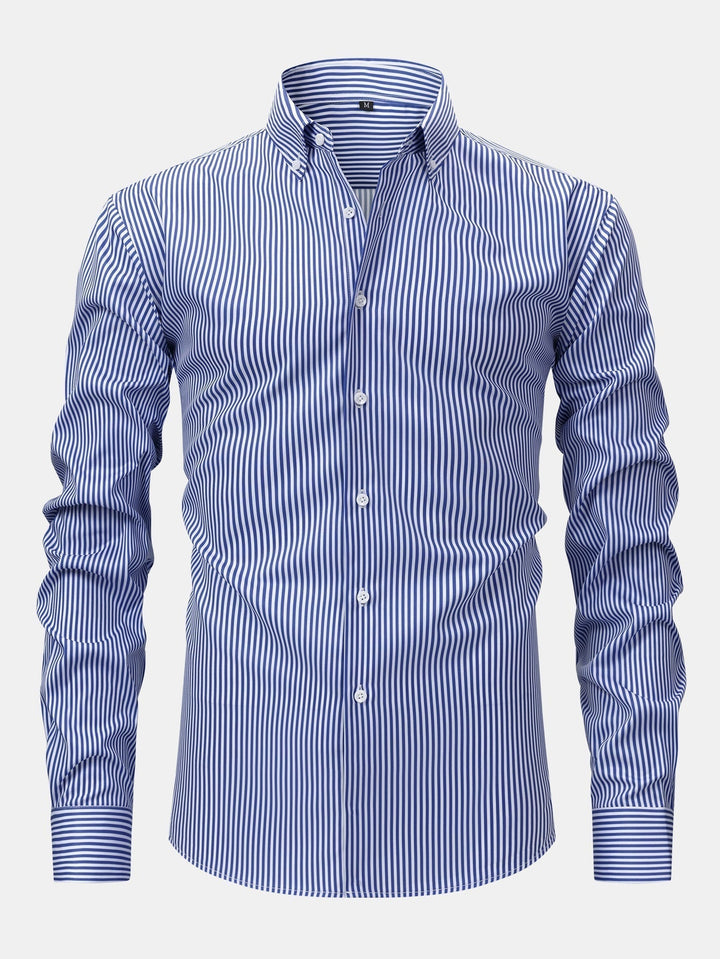 Long Sleeve Striped Shirt with Buttons