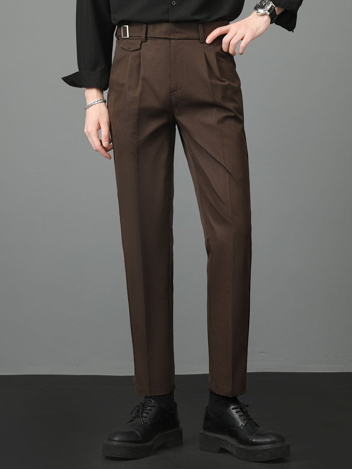 Contrast Stripe Trim Waffle Polo & Slim Fit Tapered Trousers