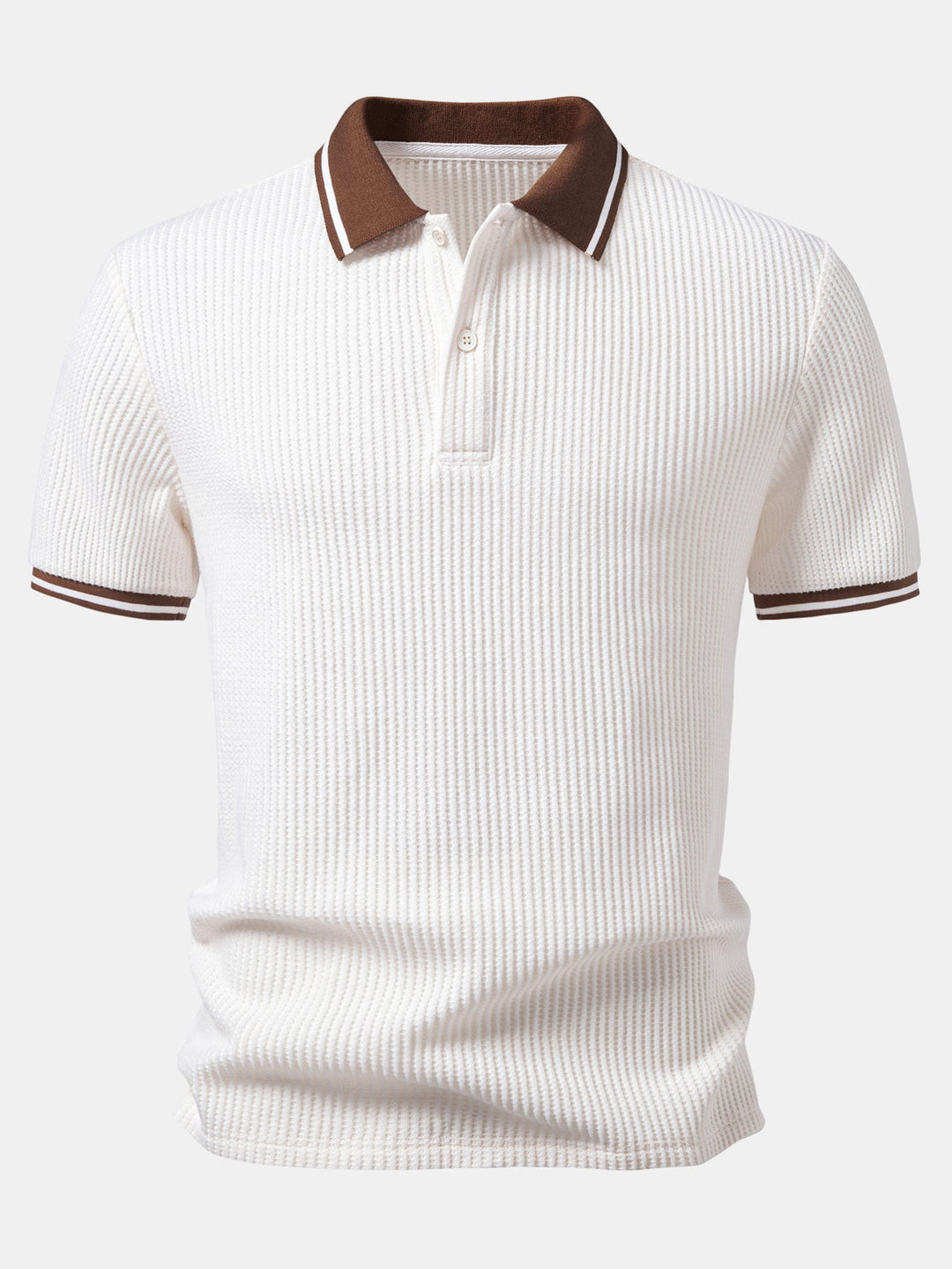 Contrast Stripe Trim Waffle Polo & Slim Fit Tapered Trousers