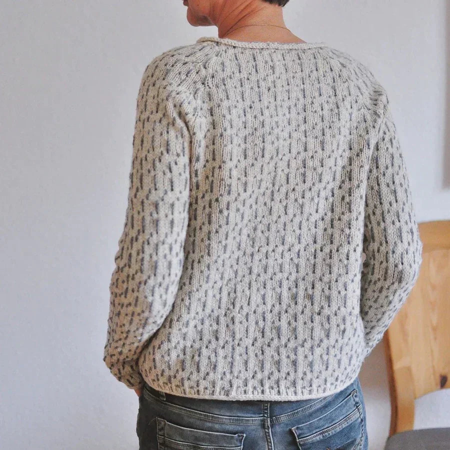 Victoria | Elegant Grey Sweater with a Boat Neckline