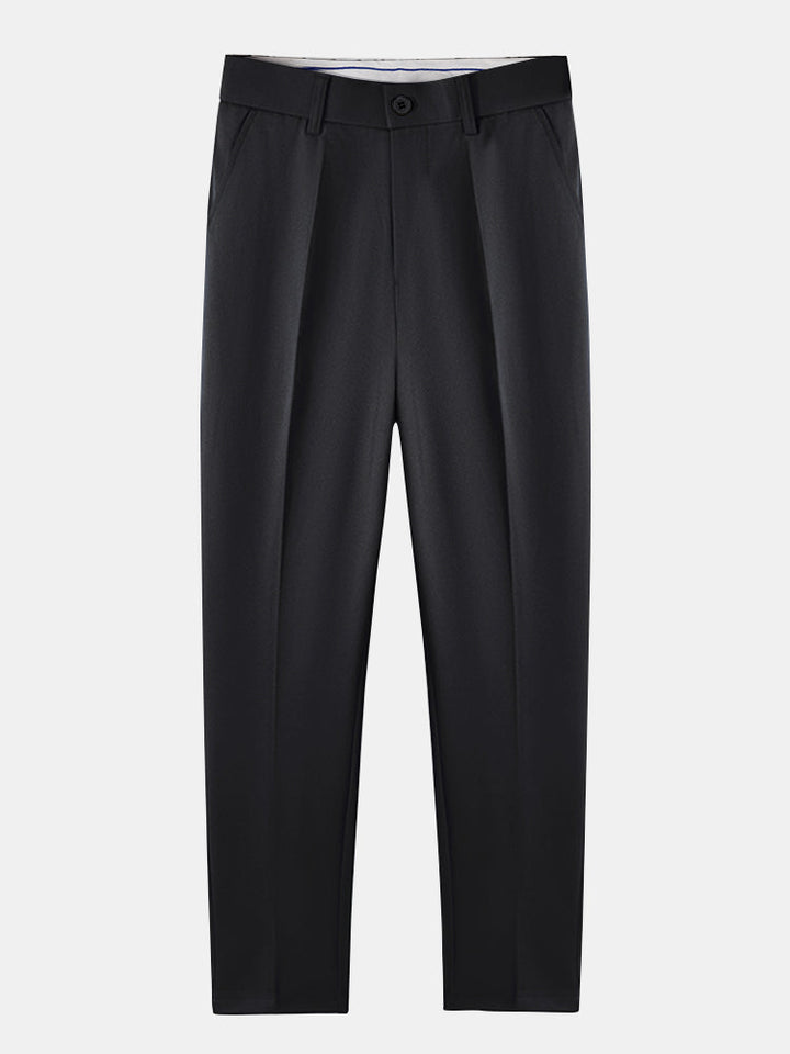 Contrast Trim Stripe Johnny Collar Polo & Slim Fit Tapered Trousers