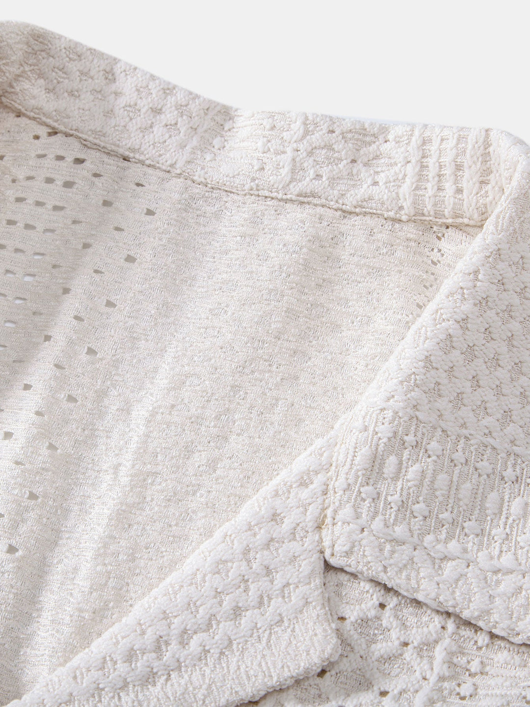 Geometric Jacquard Cuban Collar Shirt & Straight Leg Linen Pants