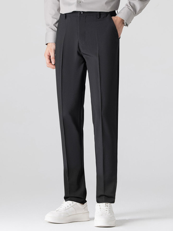 Contrast Trim Stripe Johnny Collar Polo & Slim Fit Tapered Trousers