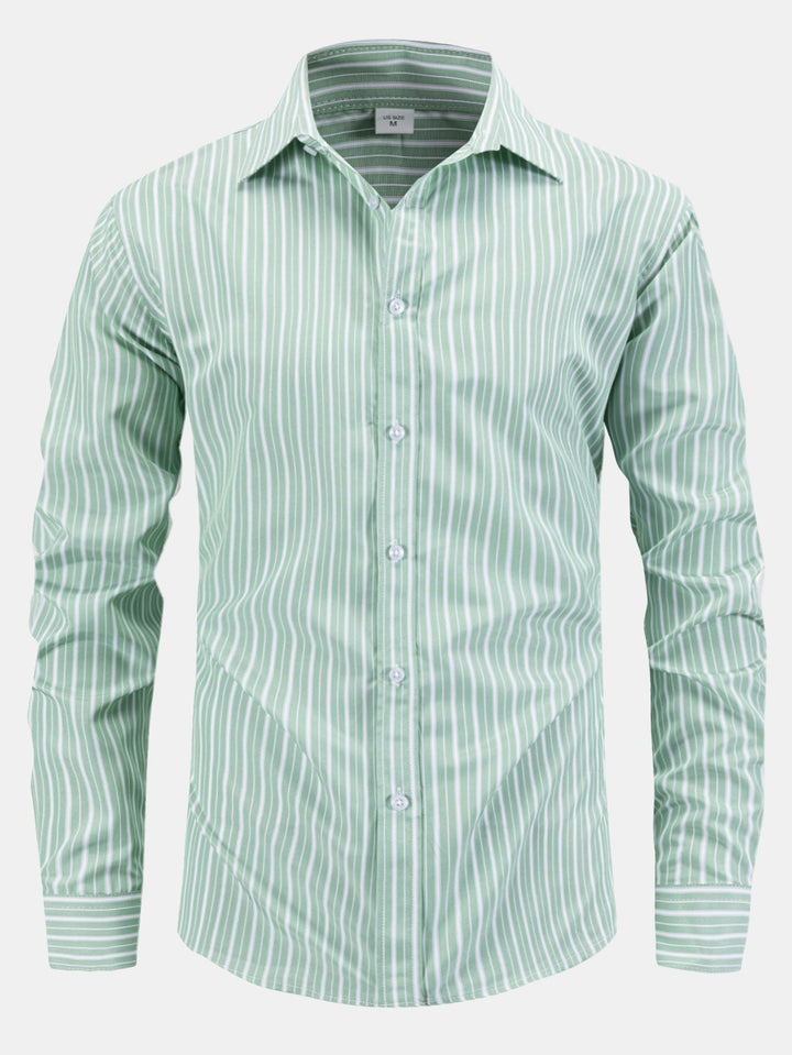 Long Sleeve Striped Button-Up Shirt