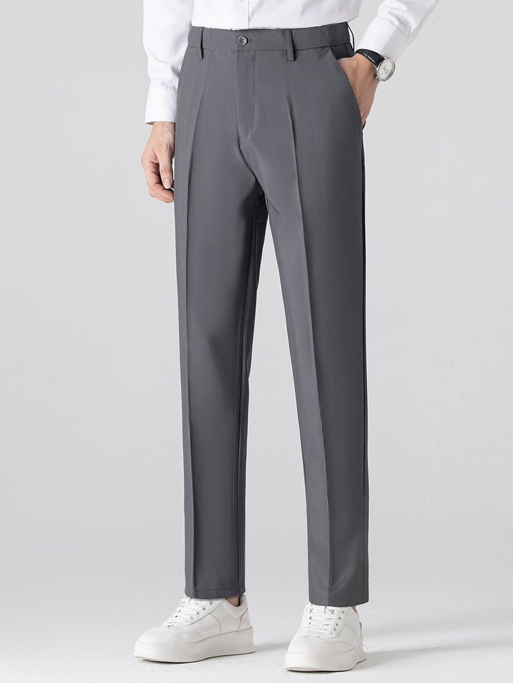 Contrast Trim Stripe Johnny Collar Polo & Slim Fit Tapered Trousers
