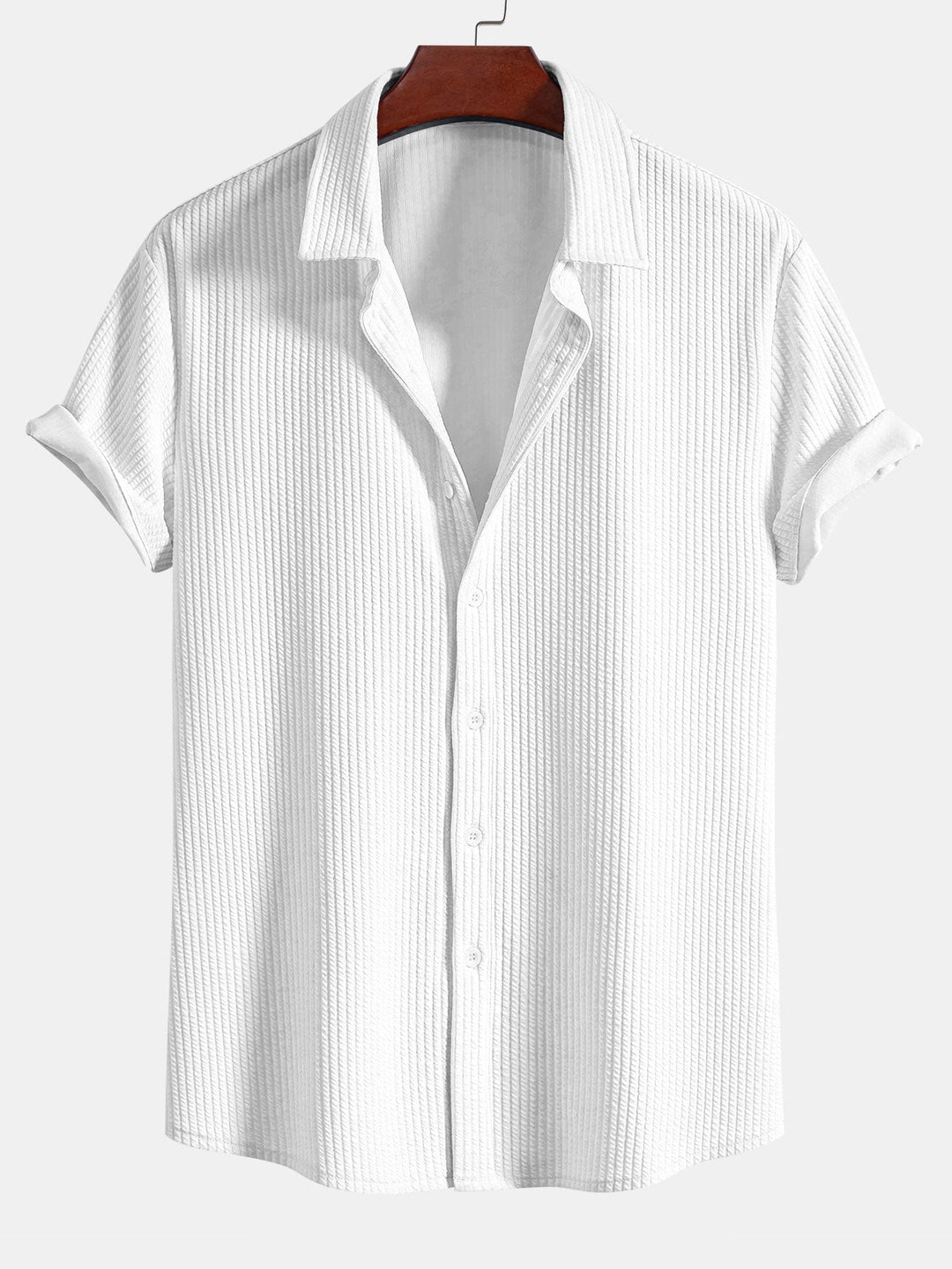 Muscle Ribbed Button-Up Shirt