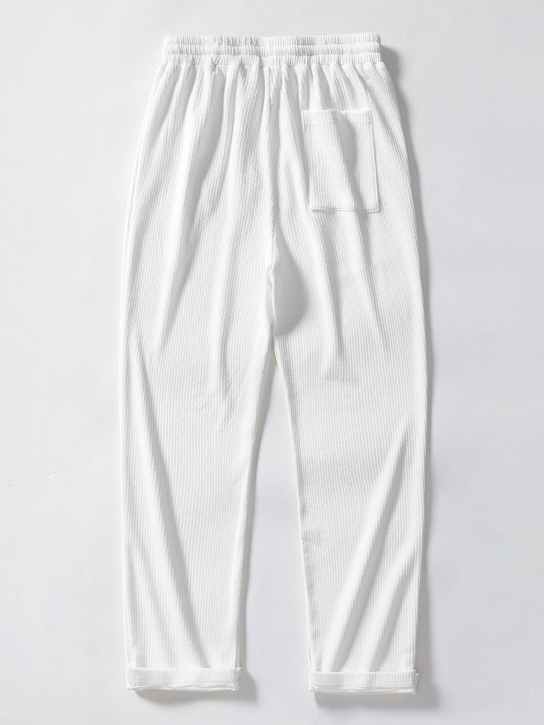 Geometric Jacquard Open Knit Polo & Straight Leg Ribbed Pants