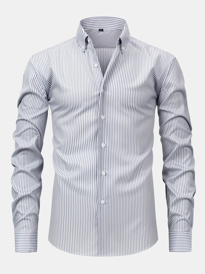 Long Sleeve Striped Shirt with Buttons