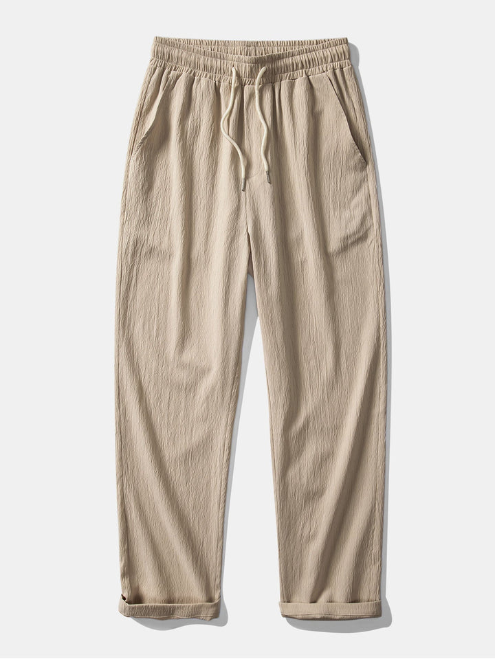 Textured Contrast Cuban Shirt & Straight Leg Pants