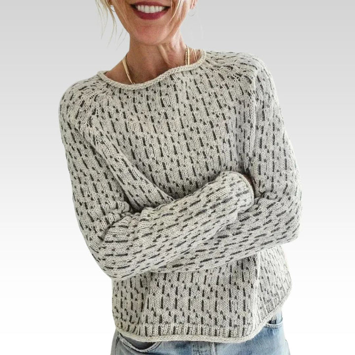 Victoria | Elegant Grey Sweater with a Boat Neckline