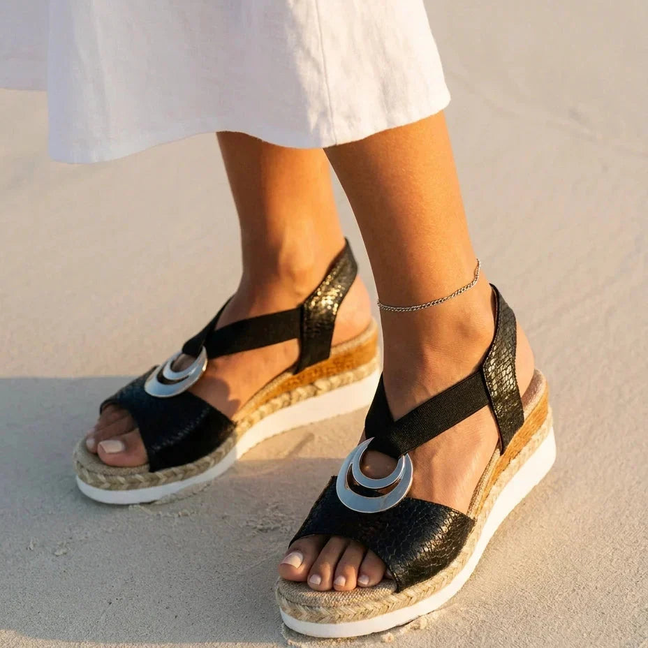 Serena | Cork Wedge Espadrille Sandals