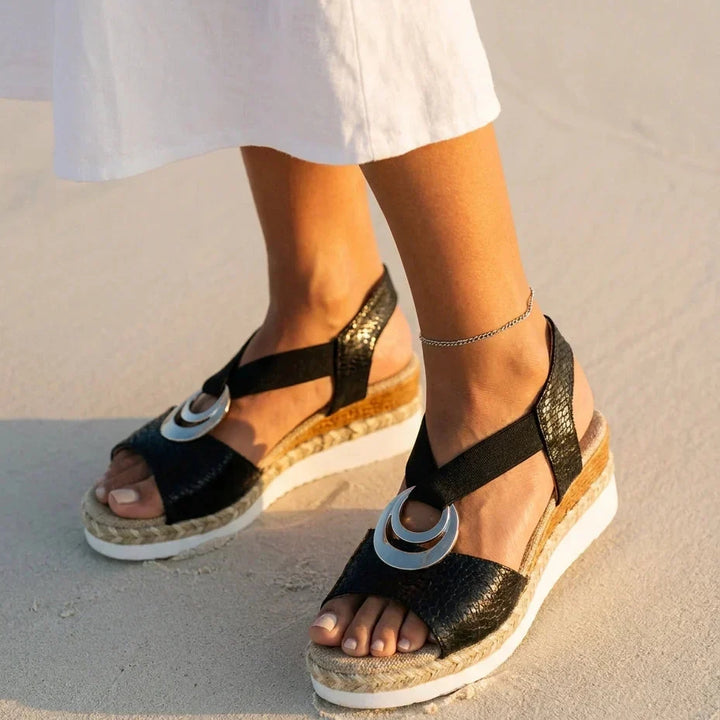 Serena | Cork Wedge Espadrille Sandals