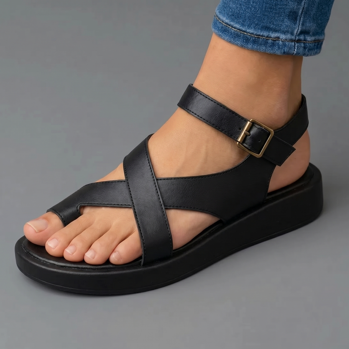 Rachel | Crossover Strap Flat Sandals